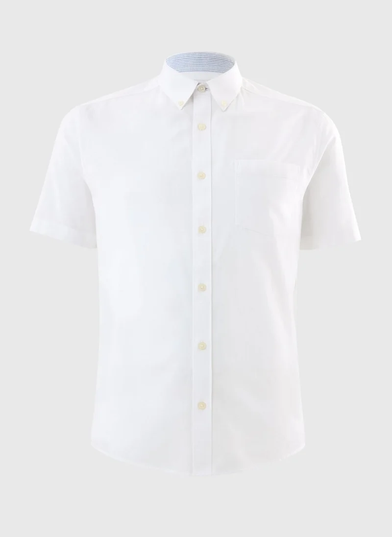 ماتلان White Short Sleeve Oxford Shirt
